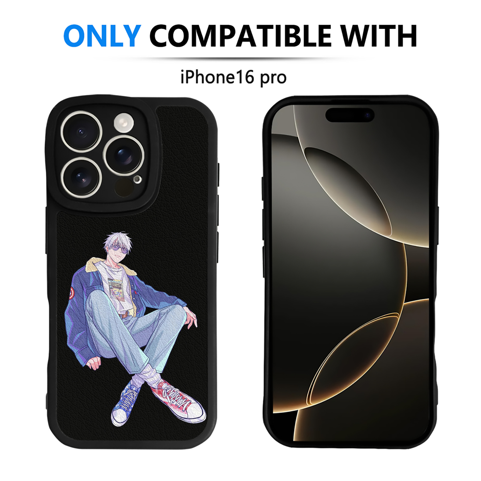 （画像用） 呪術廻戦 Jujutsu Kaisen 【iPhone 16シリーズ対応】シリコンスマホケース（レザー調） 材質：シリコン